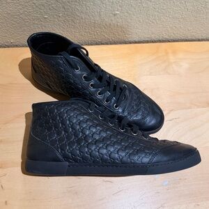 Gucci Black Embossed High-Top Sneakers
